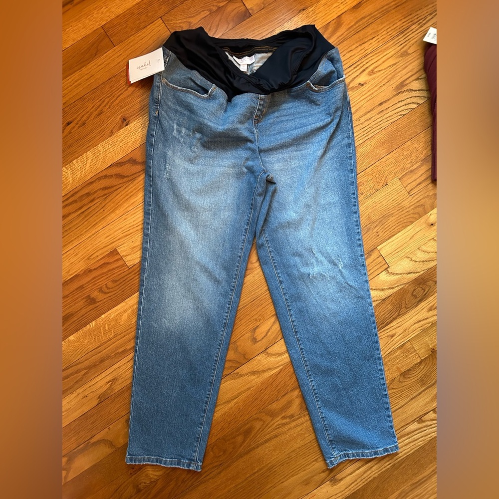 Ingrid & Isabel Denim Blue Maternity Straight leg Jeans 12
